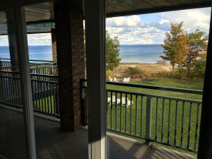 northport bay retreat balcony to lake michigan