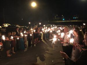 sparkler sendoff at lavender crest winery