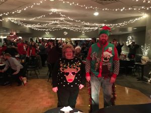 Ugly sweater duo in Kewanee Dunes