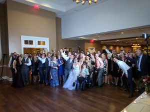 A fun group at Matthew and Katie's Arrowhead Golf Club wedding!