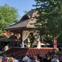 Two Brothers Roundhouse Wedding in Aurora gazebo