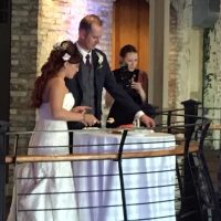 Prairie Street Brewhouse Wedding cake cutting