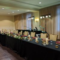 Hotel Blackhawk Davenport Wedding head table and stage