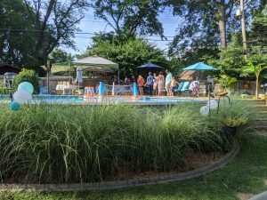 Backyard Pool Party Wedding Celebration