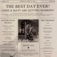 Hotel Carmichael Brunch Wedding newspaper 