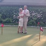 A Backyard Wedding With A Putting Green And Casino Night backyward wedding with Golf and Casino