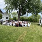 Dueling pianos at an outdoor wedding at Danada House