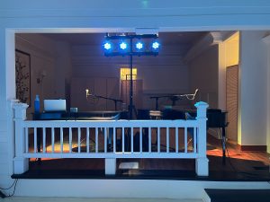 Elegant wedding reception at The Farmhouse at Veritas with dueling pianos