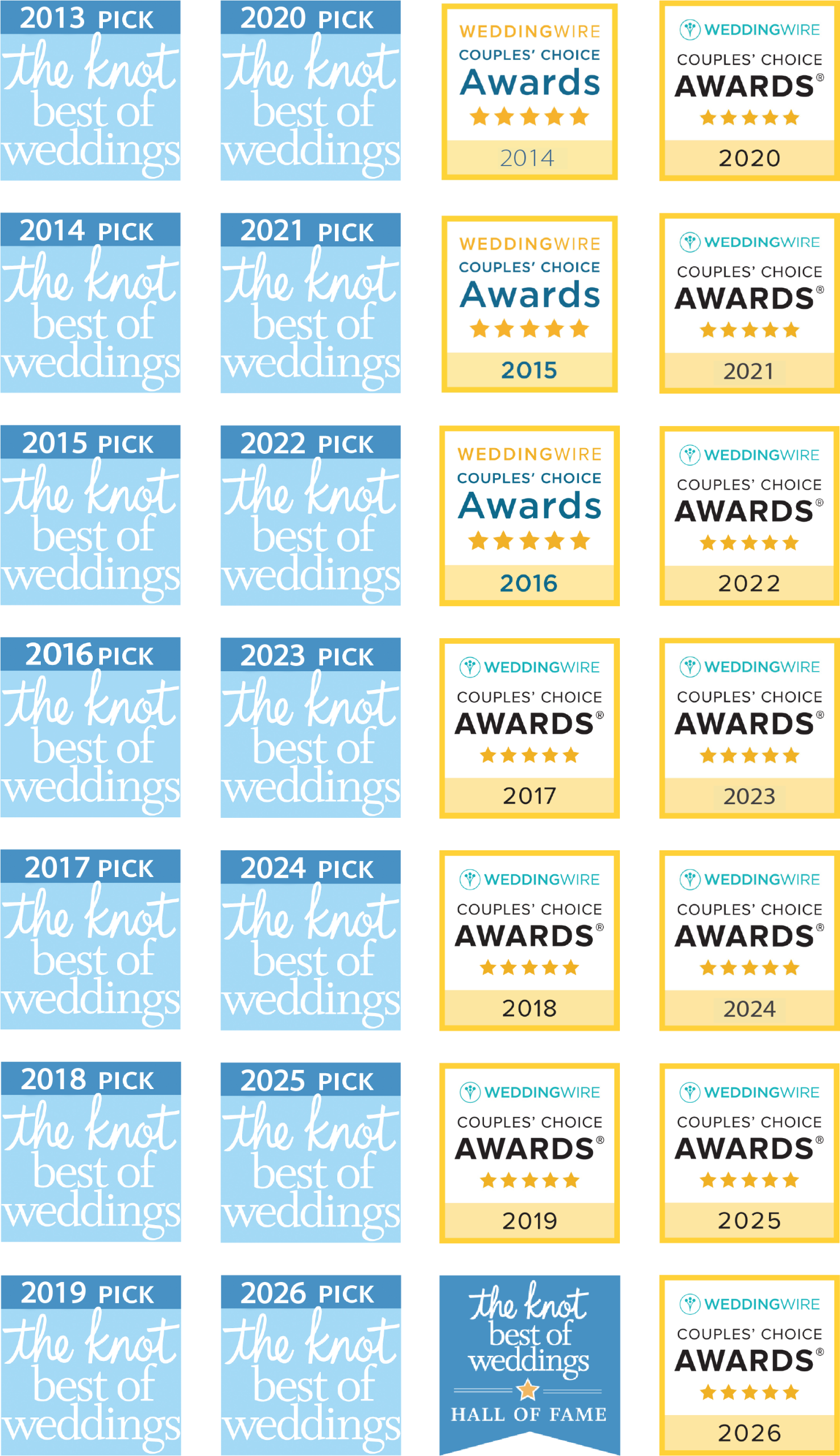 2026-badges Dueling Piano Wedding Awards