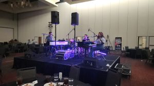 Denise Ramirez performing with Felix And Fingers Dueling Pianos at Grand Hyatt San Antonio River Walk in San Antonio, Texas