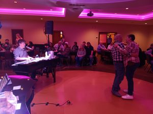 Christopher Heroldt performing with Felix And Fingers Dueling Pianos at Tycoga Winery & Distillery in DeWitt, Illinois