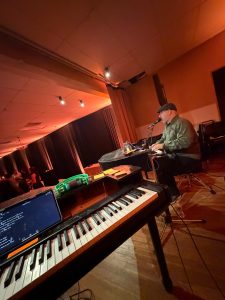 Julia Chisholm performing with Felix And Fingers Dueling Pianos at Needham Village Club in Needham, Massachusetts