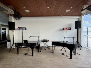 Meny Leizerovich performing with Felix And Fingers Dueling Pianos at 200 Gulf Dr N in Bradenton Beach, Florida