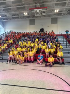 Quinton Zigler performing with Felix And Fingers Dueling Pianos at Kerr Elementary School in Pittsburgh, Pennsylvania