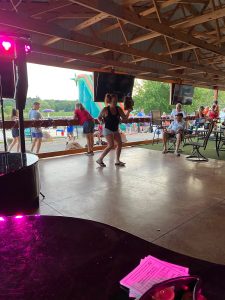 Eben Seaman performing with Felix And Fingers Dueling Pianos at Skip A Way Campground & Resort in Clermont, Iowa