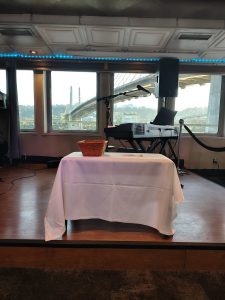 Jacob Hoglund performing with Felix And Fingers Dueling Pianos at Portland Spirit Cruises and Events in Portland, Oregon