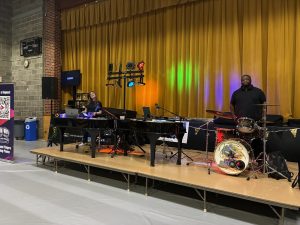 Maxwell Ward performing with Felix And Fingers Dueling Pianos at Scranton Community Center in Scranton, Iowa