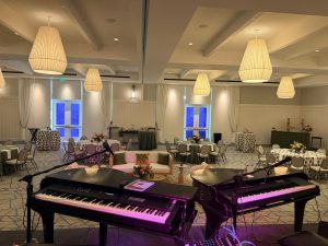 Katie Louise performing with Felix And Fingers Dueling Pianos at The Seabird Ocean Resort & Spa, a Destination by Hyatt Hotel in Oceanside, California