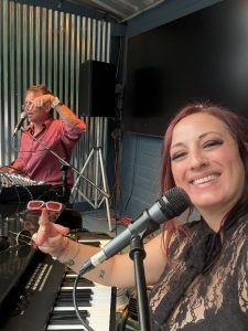 Theresa Romack "Dani Ivory" performing with Felix And Fingers Dueling Pianos at Bos at Indian River Marina Jacksboro TN in Jacksboro, Tennessee