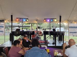 Bethany Lorentzen performing with Felix And Fingers Dueling Pianos at Midland Social Services in Midland, Texas