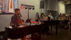 Kevin Coon performing with Felix And Fingers Dueling Pianos at a private event in Council Grove, Kansas