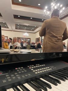 Casey Cross performing with Felix And Fingers Dueling Pianos at Warwick Hills Golf & Country in Grand Blanc, Michigan