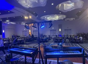 Michael Sherman performing with Felix And Fingers Dueling Pianos at Loews Chicago O'Hare Hotel in Rosemont, Illinois